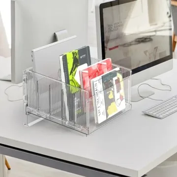 Cuukie File Sorter: 5-section Acrylic Desk Organizer