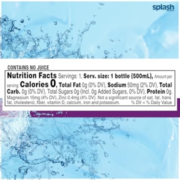 Splash Refresher Acai Grape Water - 8 Fl Oz Bottles Pack of 12