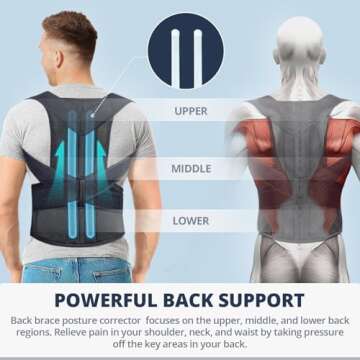 Back Brace Posture Corrector for Women and Men Back Lumbar Support Shoulder Posture Support for Impr...