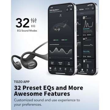 TOZO Open Ear Bluetooth Headphones for Sports & Comfort