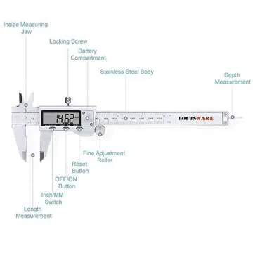 Digital Caliper Measuring Tool: Stainless Steel Vernier Caliper with LCD Screen