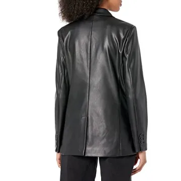 Stylish Faux Leather Blazer for Women - The Drop Anouk