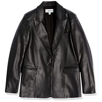 Stylish Faux Leather Blazer for Women - The Drop Anouk