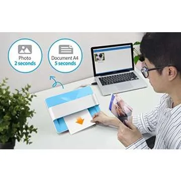 Plustek Photo Scanner ePhoto Z300, Scans 4x6 inch Photos in 2 Seconds, Auto crop and deskew with CCD Sensor, Supports Mac and PC