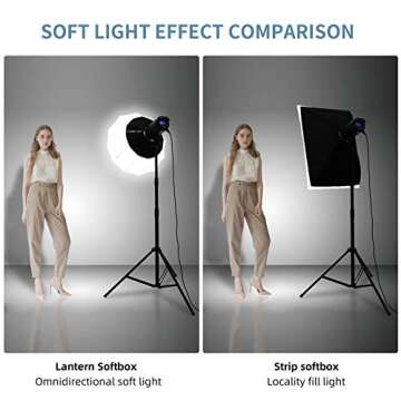 FOSITAN Portable Lantern Softbox Light Modifier 25inch/65CM Bowens Mount Compatibly for Aputure 120D II 300D II Godox SL-150W II FV150 and Other Bowens Mount Light for Film-Making and Video Shooting