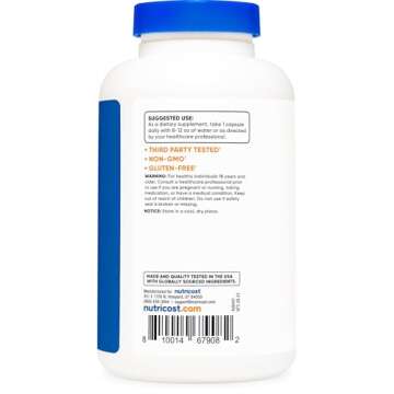 Nutricost Acetyl L-Carnitine 500mg 180 Capsules Gluten Free