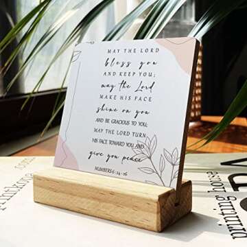 Country May the Lord Bless You and Keep You Bible Verses Wooden Plaque Sign Desk Decor Rustic Motiva...