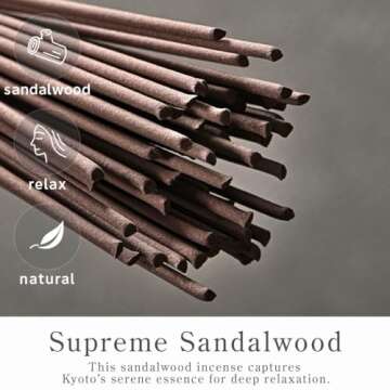 Kyoto Sandalwood Incense Sticks for Relaxation Meditation