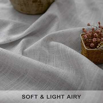 Long Grey Curtains 108 Inches for Living Room Set of 2 Panels Rod Pocket Back Tab Drapes Light Filte...