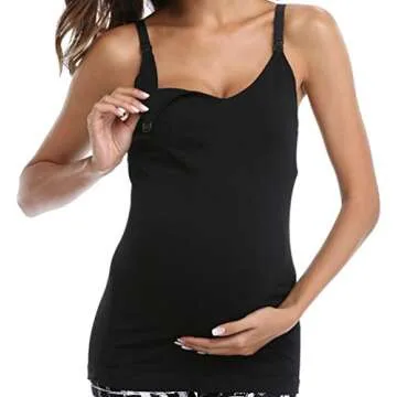 Womens Nursing Tank Tops Cami for Breastfeeding Maternity Postpartum Tops Adjustable Straps