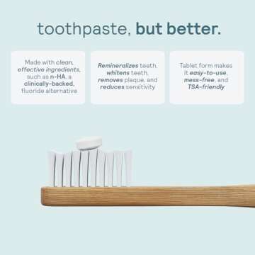 HUPPY Toothpaste Tablets, Nano Hydroxyapatite - Natural Whitening, Fluoride Free and Remineralizing ...