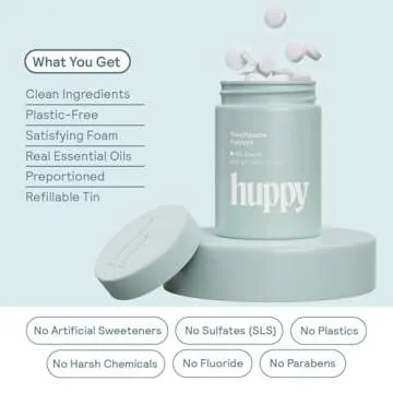 HUPPY Toothpaste Tablets for Natural Whitening and Travel