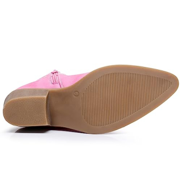 GLOBALWIN Stylish Pink Cowboy Boots for Women