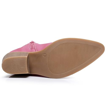 GLOBALWIN Stylish Pink Cowboy Boots for Women