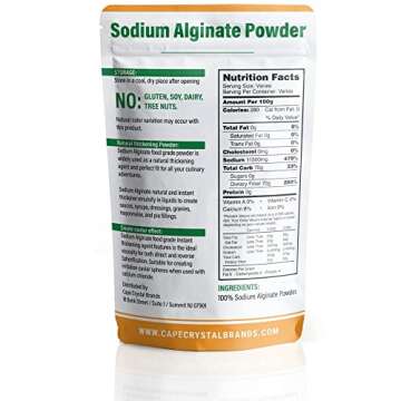 Sodium Alginate 100% Food Grade - Ideal for Molecular Gastronomy & Cooking
