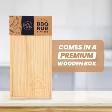 BBQ Rub Gift Set with Unique Seasonings in Wooden Box