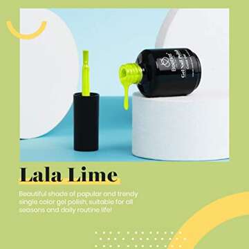Beetles Gel Nail Polish - Vibrant Neon Yellow Lala Lime - 15ml Gel For Summer & Daily Use