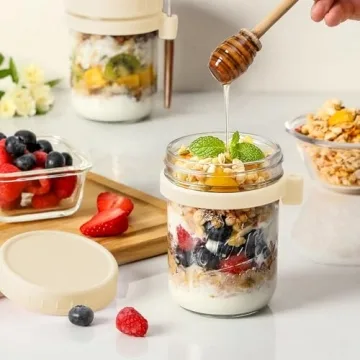 LANDNEOO 4 Pack Overnight Oats Containers with Lids
