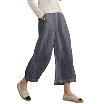 ECUPPER Women's Casual Cotton Cropped Pants - Comfortable & Stylish