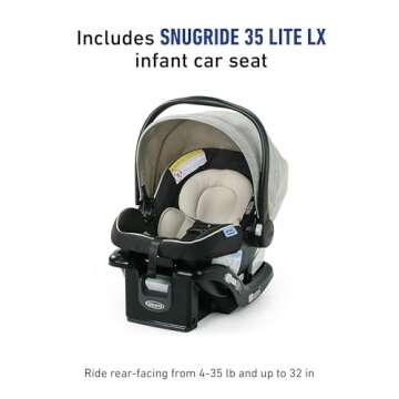 Graco Modes Element LX Travel System | Includes Baby Stroller with Reversible Seat, Extra Storage, Child Tray, One Hand Fold and SnugRide 35 Lite LX Infant Car Seat, Lynwood