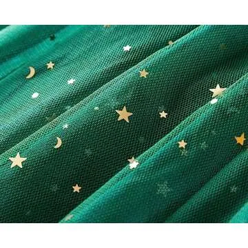 TTYAVO Girl Star Sequins Princess Dress for Kids 4-5