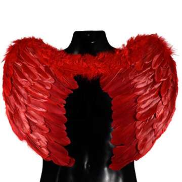 NOVELTY GIANT WWW.NOVELTYGIANT.COM Angel Heaven Fairy Godmother Feather Wings Red Valentine's Day Cu...