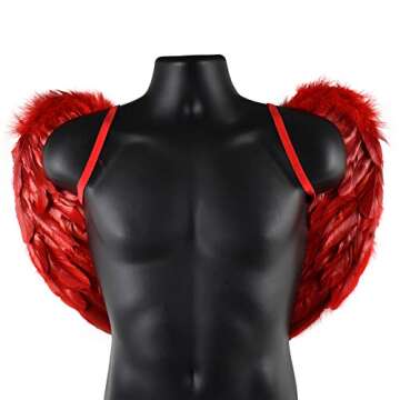 NOVELTY GIANT WWW.NOVELTYGIANT.COM Angel Heaven Fairy Godmother Feather Wings Red Valentine's Day Cupid