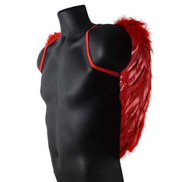 NOVELTY GIANT WWW.NOVELTYGIANT.COM Angel Heaven Fairy Godmother Feather Wings Red Valentine's Day Cupid