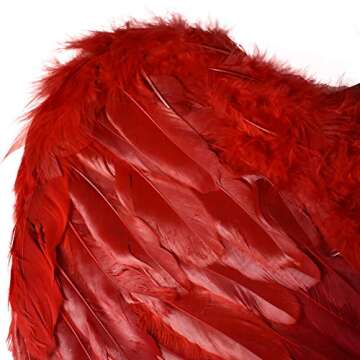 NOVELTY GIANT WWW.NOVELTYGIANT.COM Angel Heaven Fairy Godmother Feather Wings Red Valentine's Day Cupid