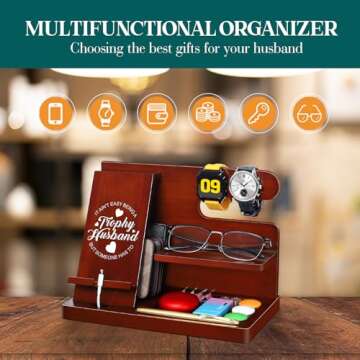 WILLUCK Men's Wooden Organizer - Perfect Valentine's Day Gift for Him