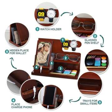 WILLUCK Wood Phone Docking Station - Ideal Gift for Him
