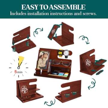 WILLUCK Wood Phone Docking Station - Ideal Gift for Him