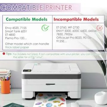 Koala Printable Vinyl Sticker Paper for Inkjet Printers - 20 Sheets Glossy White Water-Resistant Adhesive Label Paper - 8.5x11 Inch, Tear-Resistant, Removable