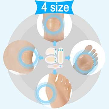 SATINIOR 20 Pieces Blister Pads, Blister Bandages, Blister Gel Guard, Waterproof Blister Prevention New Material Blister Cushions for Fingers, Toes, Forefoot, Heel