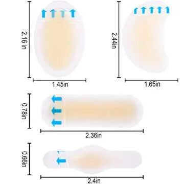 SATINIOR 20 Pieces Blister Pads, Blister Bandages, Blister Gel Guard, Waterproof Blister Prevention New Material Blister Cushions for Fingers, Toes, Forefoot, Heel