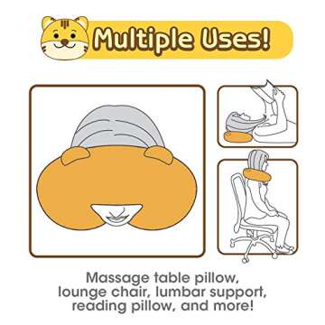 H HOMEWINS Travel Pillow for Kids Toddlers-Soft Neck Head Chin Support Pillow,Cute Animal,Comfortable in Any Sitting Position for Airplane,Car,Train,Machine Washable,Children Gift (Cute Tiger)