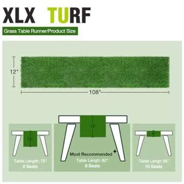 Buy XLX TURF Artificial Grass Table Runner 12x108 Inch