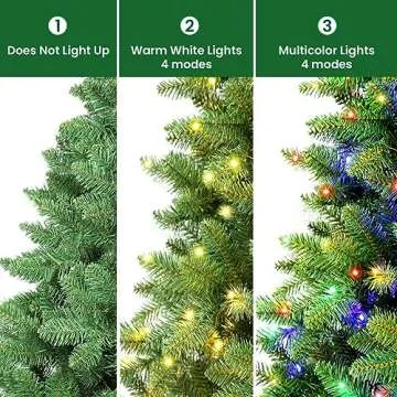SHareconn 6ft Prelit Premium Artificial Hinged Christmas Tree with Remote Control,Timer, and 330 Warm White & Color LED Changing Lights, 952 Branch Tips, Perfect Choice for Xmas Decoration, 6 FT