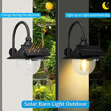 Aqonsie Solar Barn Light with 3 Modes & Motion Sensor