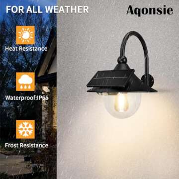 Aqonsie Solar Barn Light with 3 Modes & Motion Sensor