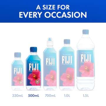 FIJI Natural Artesian Bottled Water 500 mL / 16.9 Fl Ounce (Pack of 6) - 100% Recycled Plastic