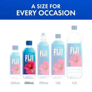 FIJI Natural Artesian Bottled Water 500 mL / 16.9 Fl Ounce (Pack of 6) - 100% Recycled Plastic