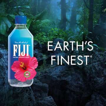 FIJI Natural Artesian Bottled Water 500 mL / 16.9 Fl Ounce (Pack of 6) - 100% Recycled Plastic