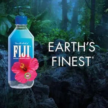 FIJI Natural Artesian Bottled Water 500 mL / 16.9 Fl Ounce (Pack of 6) - 100% Recycled Plastic