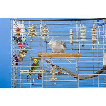 BWOGUE 7 Packs Bird Parrot Toys Natural Wood Chewing Toy Bird Cage Toys Hanging Swing Hammock Climbing Ladders Toys for Small Parakeets, Cockatiels, Conures, Finches,Budgie, Parrots, Love Birds