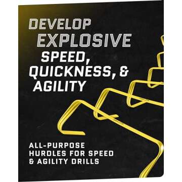 SKLZ 6X Ultra Durable Agility Hurdles - for Athletes of All Skill Levels,6pk of 6-in Tall Hurdles,Br...