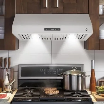 Euker Range Hood,30 Inch Range Hood for Under Cabine Stainless Steel 3-Speed Exhaust Fan,Touch Screen, Dishwasher Safe Baffle Filters, LED Lamps, 400 Max Blower CFM,Low Noise for Kichten