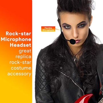 Skeleteen MJ Rockstar Costume Mic Headphones Accessory