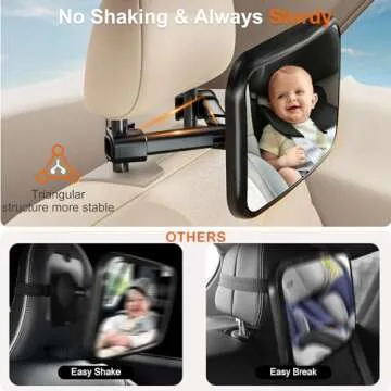 Anatec Baby Car Mirror, Car Seat Mirror for Rear Facing, Upgraded Safety Car Mirror for Infant Newbo...