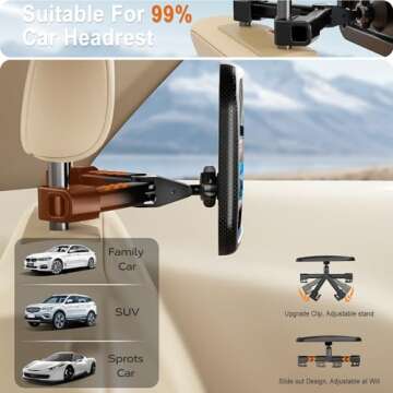 Anatec Baby Car Mirror, Car Seat Mirror for Rear Facing, Upgraded Safety Car Mirror for Infant Newborn with Hook Clip Design Non-Shaking Wide Crystal View Shatterproof Crash Tested Adjustable Easy